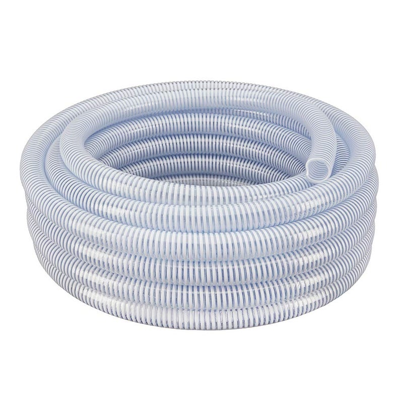 hydromaxx 2" Dia x 25 ft HydroMaxxÂ® Clear Flexible PVC Suction and Discharge Hose with White Reinforced Helix - Image 1